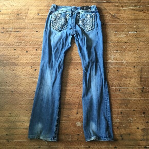 Miss Me 27 Easy Boot Fleur de Lis bling jeans - Picture 5 of 5
